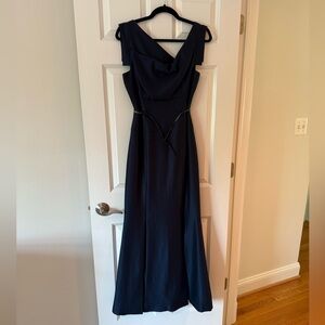 Black Halo Strapless Midnight Blue Gown
